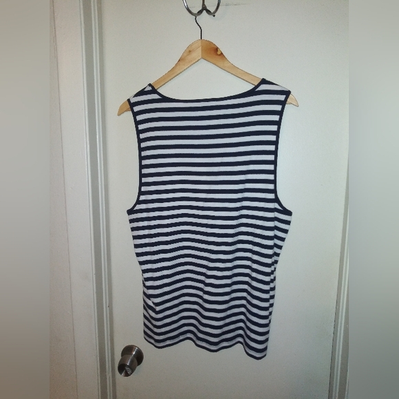 J Crew Factory Navy And White Striped Tank Size XXL New With Tags - Picture 3 of 4